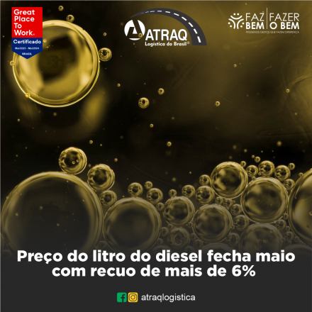 ATRAQ Logstica De acordo com o mais recente Índice de Preços Ticket Log (IPTL), referente ao período de 1º a 30 de maio, o preço médio do litro do diesel comum fechou o mês a R? 5,73, com...