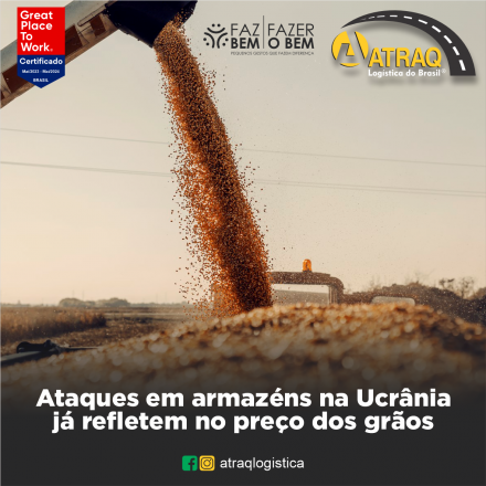 ATRAQ Logstica Os ataques em armazéns de grãos na Ucrânia já refletem nos preços da soja e do milho, segundo o analista de mercado Camilo Motter avalia que os preços da soja operam em forte alta em...