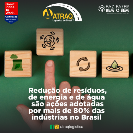 ATRAQ Logstica O setor industrial tem adotado medidas para promover a sustentabilidade ambiental na produção. Segundo pesquisa da CNI, 89% das empresas industriais implementam ações para reduzir resíduos...