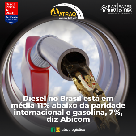 ATRAQ Logstica O preço médio do diesel no Brasil está atualmente com uma defasagem de cerca de 11% em relação ao mercado internacional, conforme indicado por um levantamento realizado pela...
