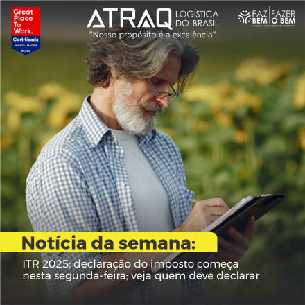 ATRAQ Logstica A Receita Federal iniciou na última segunda-feira, 11 de agosto, o prazo para a entrega da Declaração do Imposto sobre a Propriedade Territorial Rural (DITR) de 2025. Os contribuintes têm até 30...